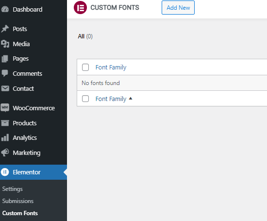 Add Custom Fonts to Elementor