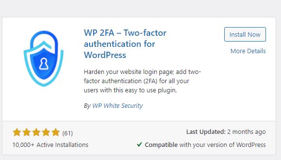 Add Two-Factor Authentication to WordPress