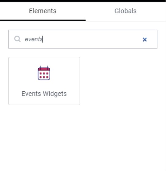 Search Events Widgets